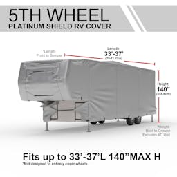 Platinum Shield 5th Wheel Trailer RV Cover - Extra Tall (Fits 33' - 37' Long)
