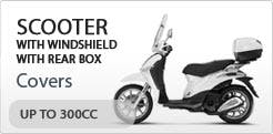 Scooter with Windshield and Rear Box