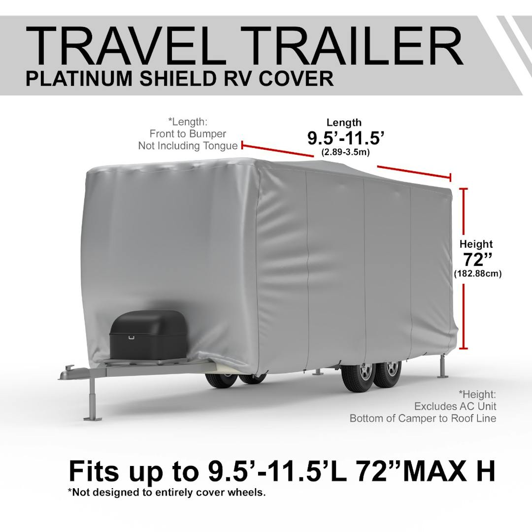 Platinum Shield Travel Trailer RV Cover (Fits 9.5' to 11.5' Long)