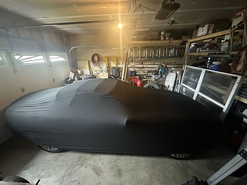 Jamie K.'s vehicle under its cover, from their review.