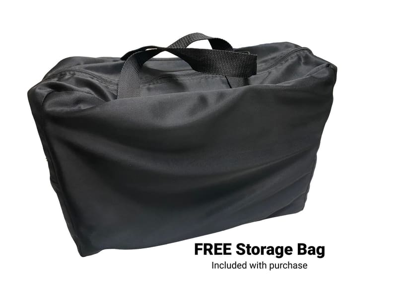 FREE Storage Bag, included with purchase: a black storage bag with carry handles.