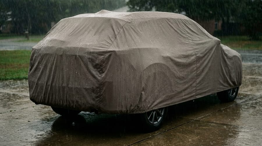 Cover in a heavy downpour