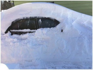 car covered in snow