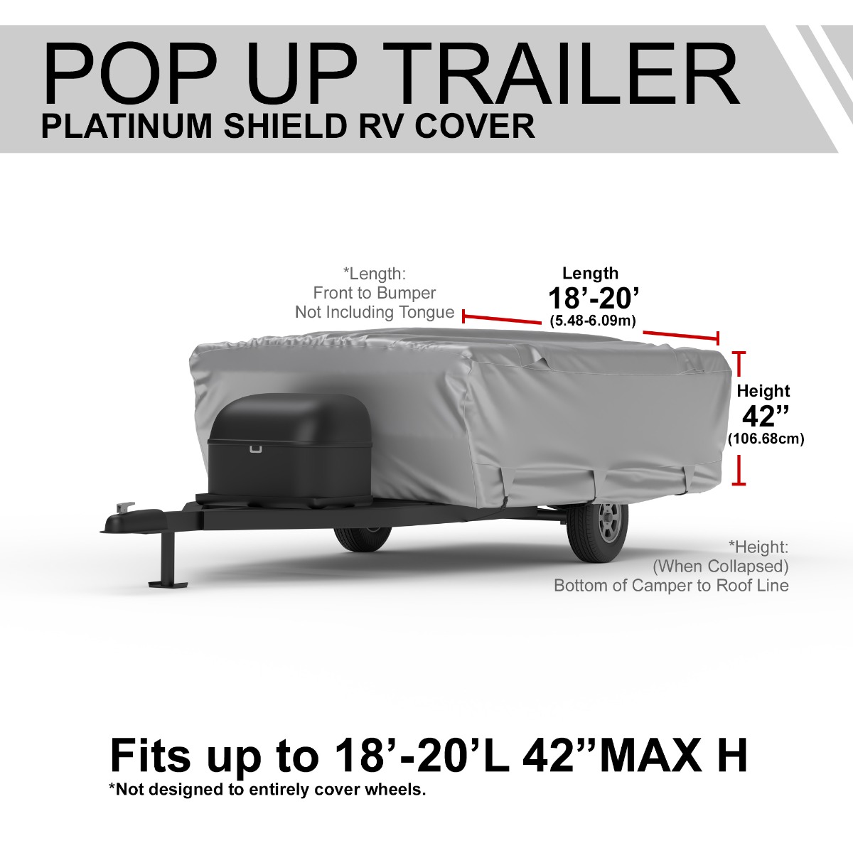 Platinum Shield Folding RV Camping Trailer Cover (Fits 18' to 20' Long