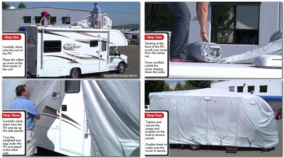Deluxe Shield Class A RV Cover (Fits 33' To 37' Long)